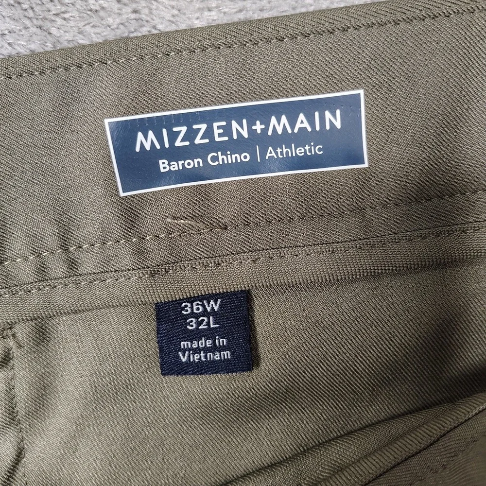 Mizzen Main Pants Men 36x32 Green Baron Chino Golf Performance Straight Athletic - Picture 11 of 14